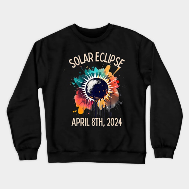 Total Solar Eclipse 4.08.24 Totality Usa Spring April 4 2024 Crewneck Sweatshirt by SanJKaka